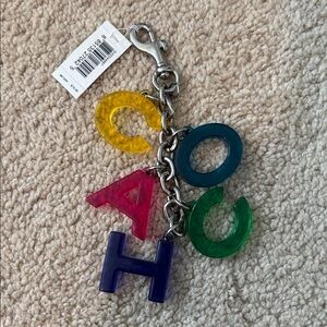 Coach Multicolor Letter Keychain